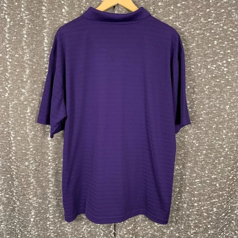 LSU Tigers NCAA Purple Embroidered Polo Short Sleeve Shirt Men's Large - Picture 6 of 7